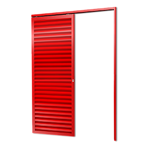Porta De Correr Suspensa Veneziana Vermelha Direita - 210X100