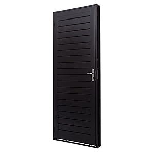 Porta de aço Preta galvanizado lambril Direita - 210x80