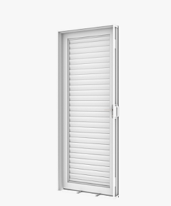 Porta Veneziana de Aço Galvanizado Branca Esquerda - 210x80