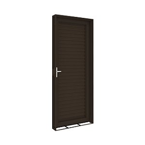 Porta Veneziana de Aço Galvanizado Bronze Direita - 210x80