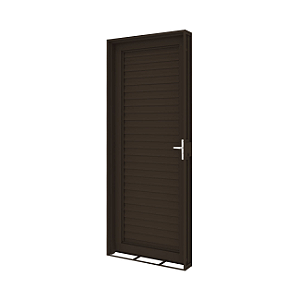 Porta Veneziana de Aço Galvanizado Bronze Esquerda - 210x80