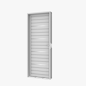 Porta Filetada com Friso de Aço Galvanizado Branca Esquerda - 215x85
