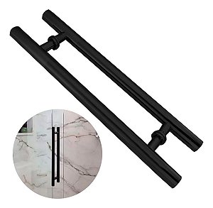 Puxador Inox Redondo Cilindrico Premium Preto - Para Portas