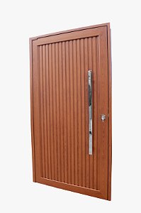 Porta Pivotante em Alumínio Ripado Gold Premium - Madeiro