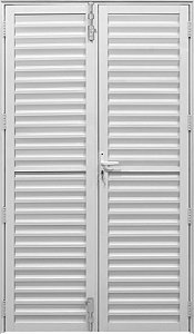 Porta de Abrir 2 Folhas Veneziana Alumínio Branco - 210x100