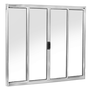 Janela de alumínio 04 folhas Classic Brilhante - 100x180