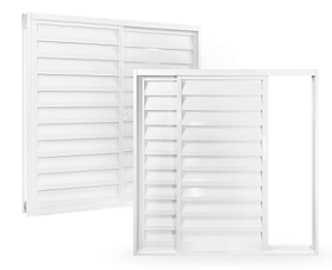 Janela de alumínio POP Veneziana 02 folhas branca - 100x120