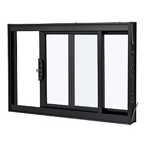 Janela de alumínio Preto 02 folhas - 40x60
