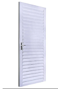Porta Veneziana em Alumínio Branco Aluvid - 210x80