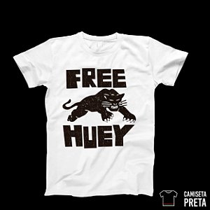 Camiseta Free Huey Panther • Branca