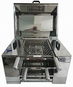 Churrasqueira Shp Grill com Lajota Refratária, Sistema a Bafo e Pizza