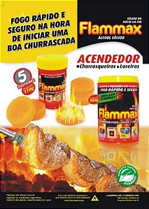 Acendedor Pastilha para Carvão e Lenha Flammax Pote 110g co 5 Unidades
