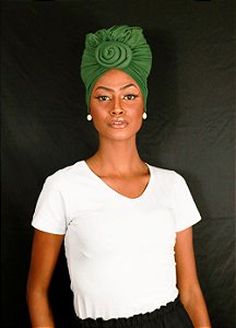 Turbante Flor - Cor Verde Militar