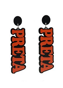 Brincos MDF PRETA - Cor Laranja
