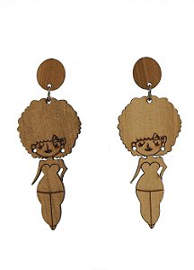 Brincos MDF  SIMPLES -BONECA AFRO