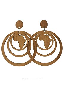 Brincos MDF  SIMPLES -CIRCULO-CONTINENTE AFRICANO