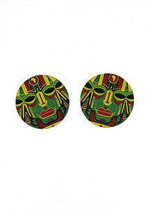 Brincos MDF Botão - Multicor 04