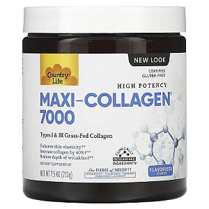 [Country Life] Maxi-Collagen Colágeno Verisol Plus Biotin, Alta Potência, 213 g