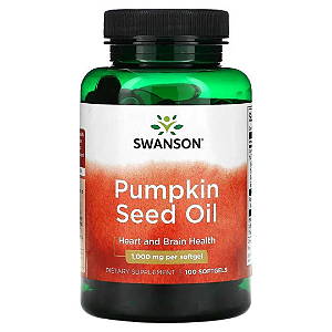 [Swanson] Pumpking Seed Oil, Óleo da Semente de Abóbora, 1.000 mg | 100 Cápsulas Softgel