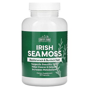 [Country Farms] Irish Sea Moss, Musgo Marinho Irlandês 500 Mg | 90 Cápsulas