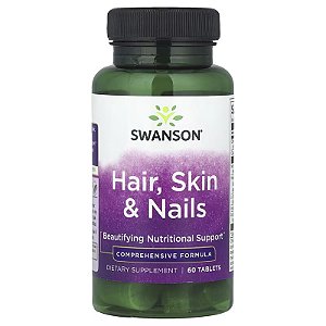 [Swanson] Hair Skin & Nails Com Silício Orgânico |  60 Cápsulas