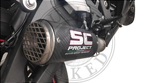 Escape SC Project Honda CBR 1000 RR 2008/2013 Fibra de Carbono Com Tela