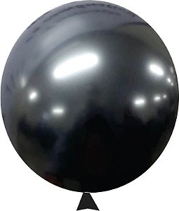 Balão Alumínio Preto Onix 9" 25 Unidades