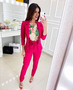 calça social feminina rosa