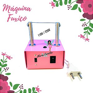 Máquina de Cortar Fita e Fuxico - Haste Alta - Bivolt - Cor Rosa