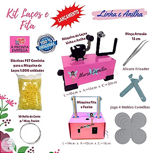 Máquina de Fazer Laços - Máquina de Cortar Fita e Fuxico - Elásticos PET - Super Lançamento