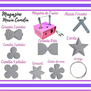 Máquina Fuxico + Novos Moldes + Alicate + 10 Refis De Brinde