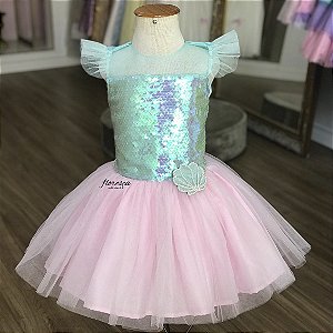 Vestido Infantil Princesa Elsa Paetê - Frozen  Floresça Ateliê - Floresça  Ateliê Infantil