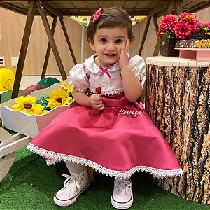 Vestido Infantil Tema Moana Baby Festa Roupa Luxo Promoção