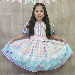 Vestido Infantil Festa Junina Doces