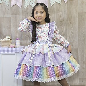 Vestido Infantil Festa Junina Sereia | Floresça Ateliê - Floresça Ateliê  Infantil