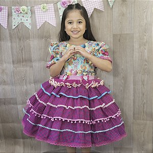 Vestido Infantil Festa Junina Pirulito
