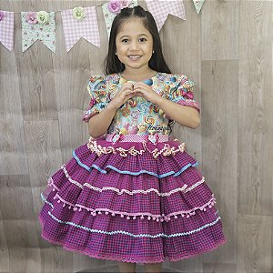 Vestido Infantil Princesa Cinderela Desenho  Floresça Ateliê - Floresça  Ateliê Infantil