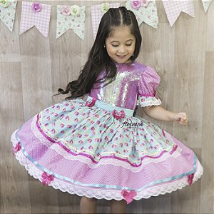 Vestido quadrilha best sale infantil luxo