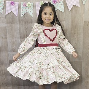 Vestido Infantil Festa Junina Patchwork