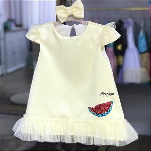 Vestido Infantil Magali Trapézio - Turma da Mônica