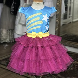 Vestido Jardim Encantado Princesa Sofia Rapunzel De Festa - R$ 78,98