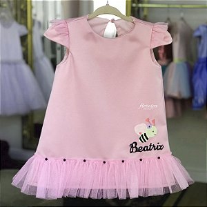 Vestido Infantil Abelhinha Trapézio