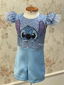 Macacão Infantil Stitch com Saia Removível