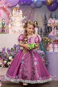 Vestido Infantil Princesa Rapunzel - Enrolados