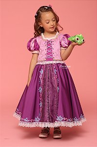 Vestido Infantil Princesa Rapunzel - Enrolados