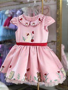 Vestido Infantil Bosque Encantado Bordado