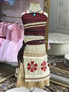 Top e Saia Infantil Moana Bordado