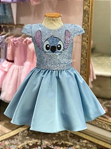Vestido Infantil Stitch Godê