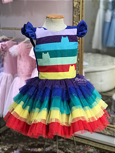 Vestido Infantil Casa Mágica da Gabby Arco-Iris