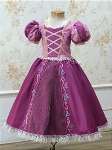 Vestido Infantil Princesa Rapunzel Filme